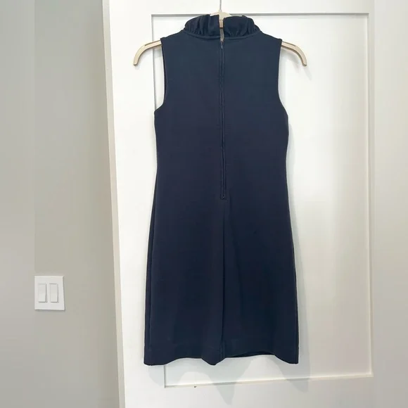 Lilly Pulitzer Tisbury Knit V-Neck Sleeveless Ruffle Detail Sheath Dress navy - Picture 6 of 9